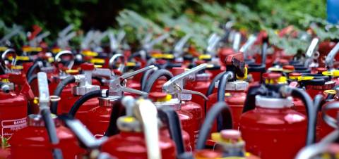 Huschka cursus brandblussers staan opgeslagen